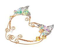 IMIKEYA 1Pair Non Pierced Flower Ear for Women Handmade Elf Ear Clip Earrings Unique Fairy Jewelry for Girlfriends and Stylish Accessory for Any Occasion