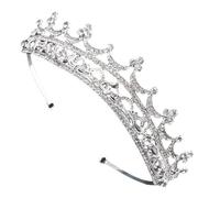 IMIKEYA 1Pc Shiny Crystal Bride Crown Headdress for Weddings Elegant Silver Tiara for Bridal Parties Lightweight Accessory for Special Occasions Chic Design for Prom Birthdays