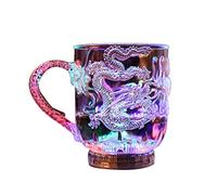 IMIKEYA 1Pcs Liquid Activated Multicolor LED Glasses Creative Dragon Pattern Light Up Drinking Glasses LED Flashing Cup for Party Bar Club