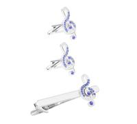 IMIKEYA 1Set Men's Rhinestone Music Note Cufflinks Tie Clip Elegant Business Shirt Accessories for Weddings Birthdays Special Occasions for Him
