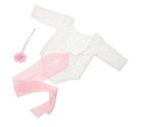 IMIKEYA 1Set Newborn Photography Outfit Lace Romper with Bow and Headband Soft Skin Friendly for Photoshoots and Charming Photo Props