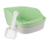 IMIKEYA 1Set Portable Open Type Cat Litter Box with High Sides Convenient Litter Tray for Kittens and Cats for Home and Travel Prevents Litter Scatter Avocado