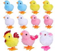 IMIKEYA 1set Wind Up Animal Toys Fluffy Jumping Chick and Bunny Plush Toys Enhance Motor Skills Interaction Halloween Party Favors and Decorations