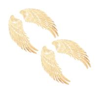 IMIKEYA 2 Pairs Angel Wings Patch Clothes Patch Golden Iron-on Polyester Sequin DIY Decoration for Skirt and Clothes and Personal Use