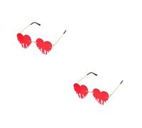 IMIKEYA 2 pcs Heart Shaped Tears Sunglasses Unique Rimless Props for Festivals Parties Photography Funny Costume Accessory for Creative Atmosphere Friends Family