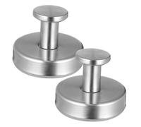 IMIKEYA 2 Pcs Heavy Duty Stainless Steel Wall Hook with Suction Cups Brushed Silver Suction Towel Hooks for Bathroom Shower No Drill Installation Gentle Towels and Clothes Multi-use