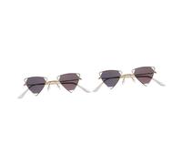 IMIKEYA 2 pcs Metal Frame Sunglasses for Women Lightweight Three Pointed Star UV Protection Stylish Grey Lens Golden Frame Festival Eyewear