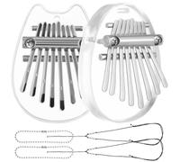 IMIKEYA 2 Pcs Mini Kalimba Thumb Piano and Beginners, Acrylic Material with Pure Sound, Easy to Learn 8-note Portable Finger Piano Musical Instrument for Adults