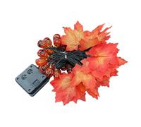 IMIKEYA 2 Pcs String Solar String Lights Fairy Garland Solar Stripe Lights Maple Leaf Lamp Hanging Party Supply Fall Wreath Halloween Decor Party Layout Prop Plastic at Night Pumpkin Red