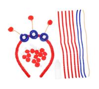 IMIKEYA 2 Sets Chinese Style DIY Headband Material Kit for Peking Opera Hair Hoops with Red Pom Pom Craft Making Accessories for Women Headdress Creative Hairband Supplies for Handmade