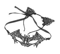 IMIKEYA 2 Sets Halloween Black Lace Headband and Delicate Eye Patch Set for Women Lightweight Comfortable Party Costume Accessory Durable Material for Dance Prom Wedding and Masquerade