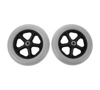IMIKEYA 2 Sets Replacement Wheelchair Front Wheels Small 8 Inch Plastic Casters Solid Tire Design and Universal Swivel Function for Senior Walker Mobility Equipment