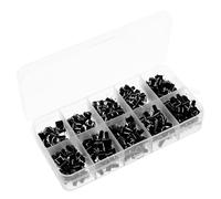 IMIKEYA 200 Pcs Micro Momentary Tactile Push Button Switch, 4 Pin Assortment Kit, Black, Plastic Alloy, for Electronic Devices and Repairs, Breadboard Circuit Board DIY Projects