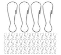 IMIKEYA 200pcs Stainless Steel Small Metal Clips 2.8cm Metal Spring Buckles for Flags Keychains Ropes Multiple Settings Replacement