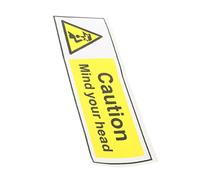 IMIKEYA 20cmx6.6cm Caution Warning Sign Pvc Low Ceiling Watch Your Head Sign Strong Adhesion Easy Installation for Indoors and Outdoors