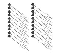 IMIKEYA 20pcs Black Heart-shaped Hair Braid Needles Hair Braiding Tools for Women Thick Ponytail Beader Threader for French Twist and Bun Styling Accessories