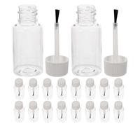 IMIKEYA 20pcs Clear Pet Nail Polish Brush Bottles with White Caps Transparent Refillable Plastic Nail Art Sample Containers for Cuticle Oil Portable Manicure Storage for Travel and Salon
