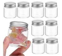 IMIKEYA 20pcs Glass Jar with Lids Small 50ml Tiny Glass Jars Multi-Functional Storage Compact Design Assorted Color Portable for Pocket and Bag