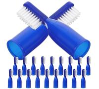 IMIKEYA 20pcs Mini Toothbrush Finger Cover with Soft Bristles Large Brush Head Anti-Slip Easy to Clean Plastic for Prisons Correctional Facilities Inmates