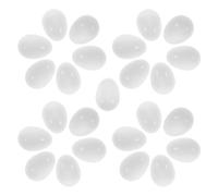 IMIKEYA 20pcs Plastic Fake Egg Parrot Decoy Realistic Design White Egg Shape Multispecies Adaptability for Bird Nests Decor Simulating A Natural Environment