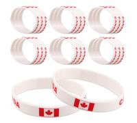 IMIKEYA 20pcs Silicone Wristbands Striking Canadian Flag Decoration for Football Party Decor, Waterproof and Easy Maintenance Sports Bracelets for Soccer Games and Football Party