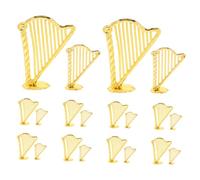 IMIKEYA 20pcs Vintage Alloy Lyre Harp Pendant for Music Enthusiasts DIY Jewelry Making Charms Unique Musical Instrument Design for Bracelets and Necklaces for Creative Projects