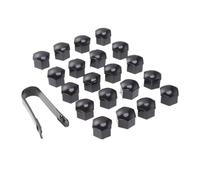 IMIKEYA 21 in 1 Black Hexagonal Wheel Lug Nut Covers Set with Clips, Tough Plastic Material, Easy to Fit Protective Bolt Caps for Car Rim Protection