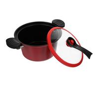 IMIKEYA 23cm Low Pressure Cooker Lid Non-stick Micro Pressure Cooking Pot for Household Use for Soup and Stews Compatible Gas and Electric Stoves Red