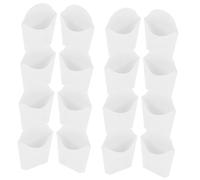 IMIKEYA 24pcs Disposable White Paper French Fries Holders, Grease-proof and Strong Fry Boxes for Fast-casual Restaurant on The Go Food Packaging