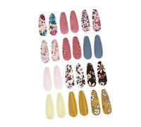 IMIKEYA 24pcs Flower Embroidered Fabric Hair Clips Set Waterdrop Shaped Barrettes for Girls Non-Slip Hair Accessories for Kids and Toddlers