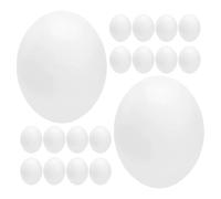 IMIKEYA 24pcs Realistic Plastic Bird Eggs Solid Egg-shaped Design White Dummy Bird Eggs for Parrots Nesting Breeding Deterrent and Research Support for Decor and Classroom Demonstration