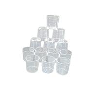 IMIKEYA 25pcs 60ml Graduated Measuring Cup Set Thickened Plastic Beaker Fine Scale Wide Mouth Wear-Resistant for Laboratory Kitchen Baking Reusable White Lids