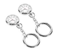 IMIKEYA 2Pc Keychain Pocket Watch for Nurses Students Fashionable Chest Hanging Watch with Easy to Read Numbers Durable Design for Management Exams