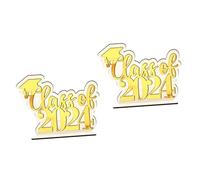 IMIKEYA 2pcs 2024 2024 Graduation Party Decorations Wooden School Out Layout Prop End of School Decorations