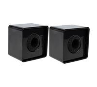 IMIKEYA 2pcs Abs Square Cube Mic Station Logo Flags for Reporters Professional Interview Microphone Protectors Black Sturdy Microphone Cover for Broadcast Use