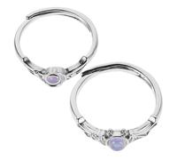 IMIKEYA 2pcs Angel and Demon Couple Rings Minimalist Stackable Ring for Women Jewelry Matching His and Her for Valentine Day