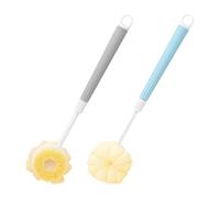 IMIKEYA 2pcs Back Washer and Shower Body Brush Set with Long Handle, Soft Bristle Bath Scrubber and Loofah Sponge for Exfoliating Skin, Suitable for Men and Women’s Bathing Care