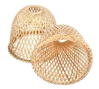 IMIKEYA 2pcs Bamboo Lampshades for Pendant Light, Lightweight Rustic Style Woven Bamboo Lamp Covers Simple but Stable Structure, to Decorate the Pendant Light