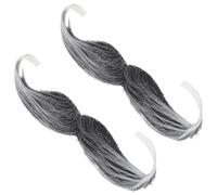 IMIKEYA 2pcs Black Fabric Fake Beards with Realistic Mustache, High Degree of Simulation and Easy to Wear, Costume Accessories for Masquerade Party or Cosplay Party