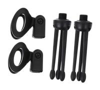 IMIKEYA 2pcs Black Microphone Tripod Stand with Mic Holder Bracket, Universal Mic Support for Studio, Podcast, and Stage Use