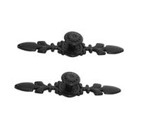 IMIKEYA 2pcs Black Zinc Alloy Cabinet Handle Pull with Matte Finish and Carved Texture, 12.20x2.50x2.10cm, Comfortable Grip and Easy Installation for Wardrobe and Drawer, Classic Vintage