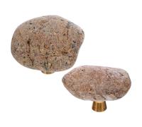 IMIKEYA 2pcs Boho Cabinet Knob, Pebble-Shaped Brass Furniture Drawer Knob, Single Hole Decorative Pull for Cupboard Doors and Bookcase Decoration