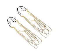IMIKEYA 2pcs Boho Elastic Body Chain Jewelry for Women Golden Rhinestone Leg Chain with Sparkling Crystals Comfortable Fit for Party and Holiday Wear