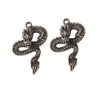 IMIKEYA 2pcs Brass Dragon Pendants Vintage Brass Craft DIY Decor with Design for Keychain Making and Lucky Feng Shui Charm