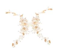 IMIKEYA 2pcs Bridal Pearl Hair Vine Headband Lightweight Comfortable Wedding Headpiece with Leaf Design for Brides Bridesmaids Flower Adaptable Style