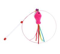IMIKEYA 2pcs Cat Interactive Feather Teaser Stick with Bell Fish Shape Cat Teaser Wand Made of Wire and Plastic Fun Gift for Friends to Play