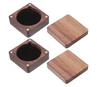 IMIKEYA 2pcs Challenge Coin Box Solid Black Walnut Wood Compact Single Challenge Coin Holder Unique Artistic Design and Distinctive Walnut Grain for Giftgiving Occasions
