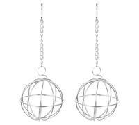 IMIKEYA 2pcs Chicken Treat Holder Vegetable Hanging Ball Shape Stainless Steel Feeder Hanging Foraging Design for Guinea Pigs and Poultry