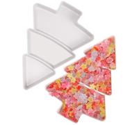 IMIKEYA 2pcs Christmas Tree Shape Snack Tray Creative Appetizer Fruit Serving Dishes Resuable Candy Nuts Dessert Platter for Christmas Holiday Party