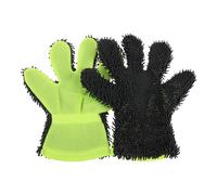 IMIKEYA 2pcs Coral Fleece Car Wash Gloves with 5-finger Design, Double-sided Mitts for Flexible Operation and Decontamination, for Vehicle Cleaning and Car Exteriors and Interiors